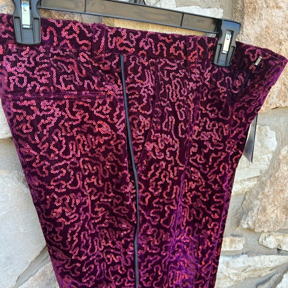 NWT ASOS 2-Piece Suit Set Tuxedo Sequin Maroon Men Size 38 Waist 30 - Picture 12 of 13